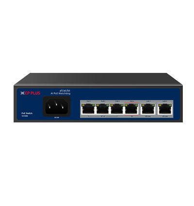 CP Plus 6 Ports Switch with 4 PoE Ports & 2 Uplink Ports